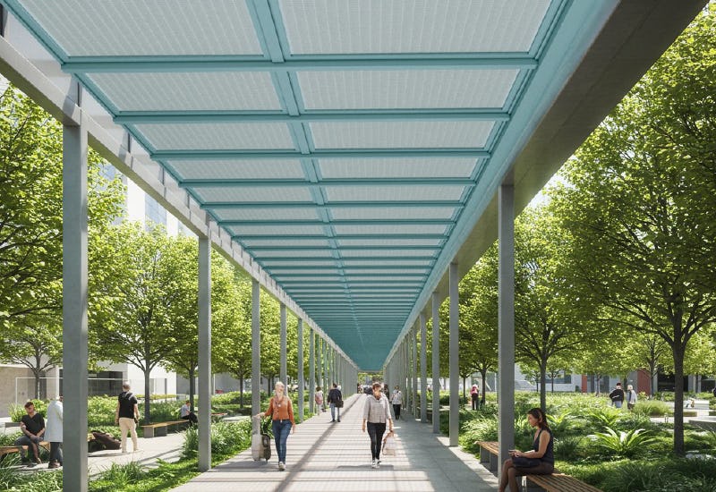 「25H-3(OG4025・OG2525用取付用具)」を使用して、FRPグレーチング製天井材を固定した事例