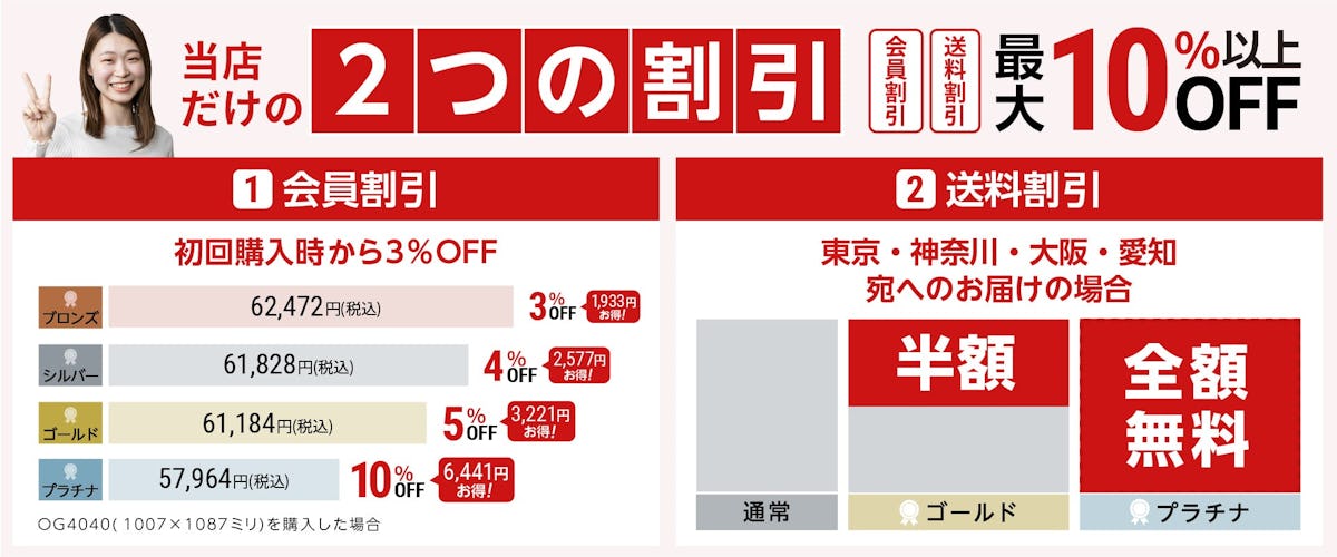 FRPグレーチング.comだけの2つの割引／会員割引&送料割引