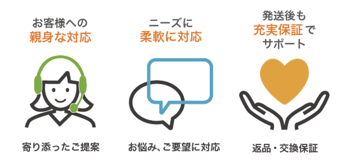 お客様に選ばれる3つの理由