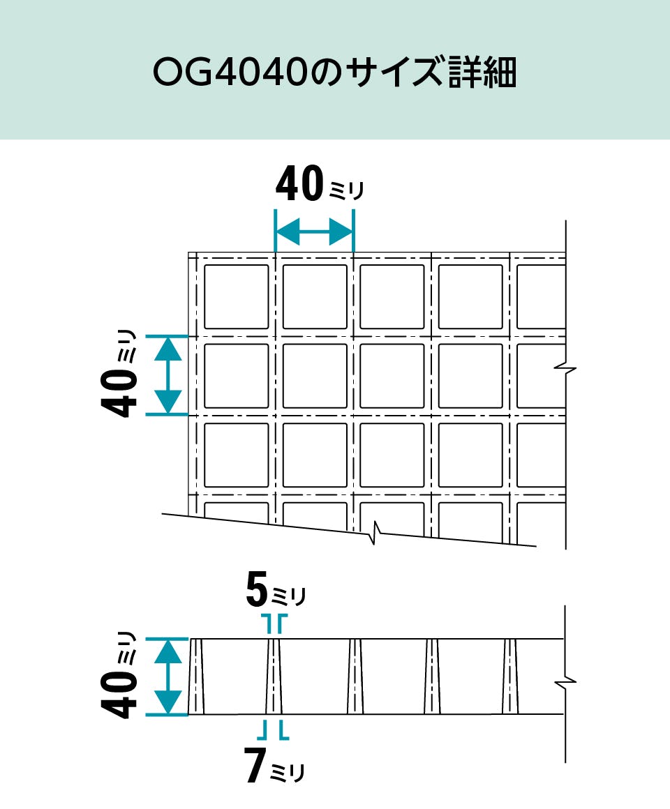 FRPグレーチング】マス目40ミリ角、40ミリ厚／全3色