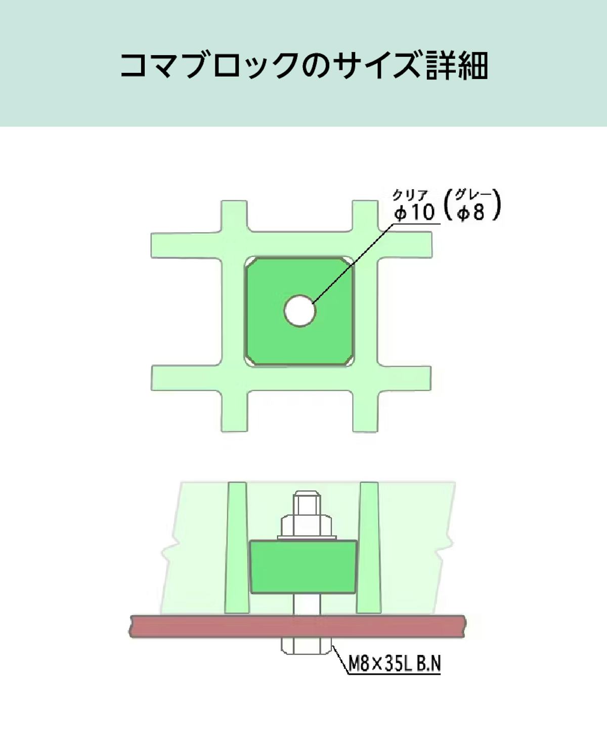 「OG4040用コマブロック」のサイズ詳細