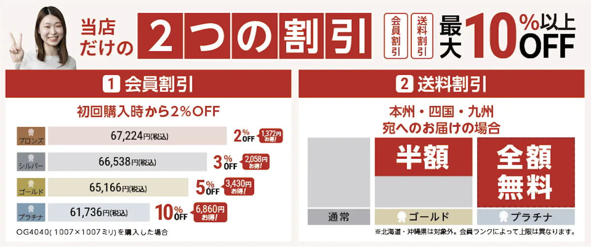 FRPグレーチング.comだけの2つの割引